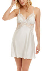 Ivette Bridal Heritage Satin Short Nightgown beige