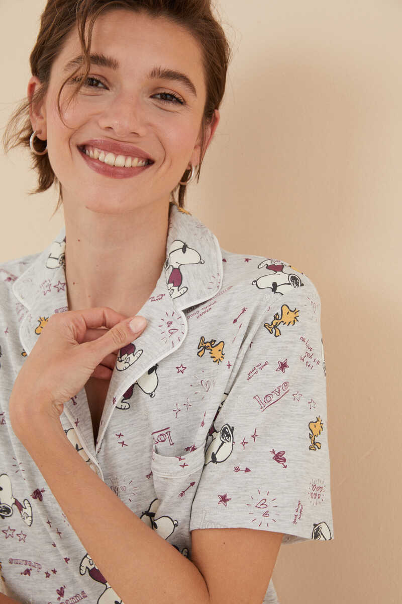Womensecret Classic 100% cotton Snoopy pyjamas grey