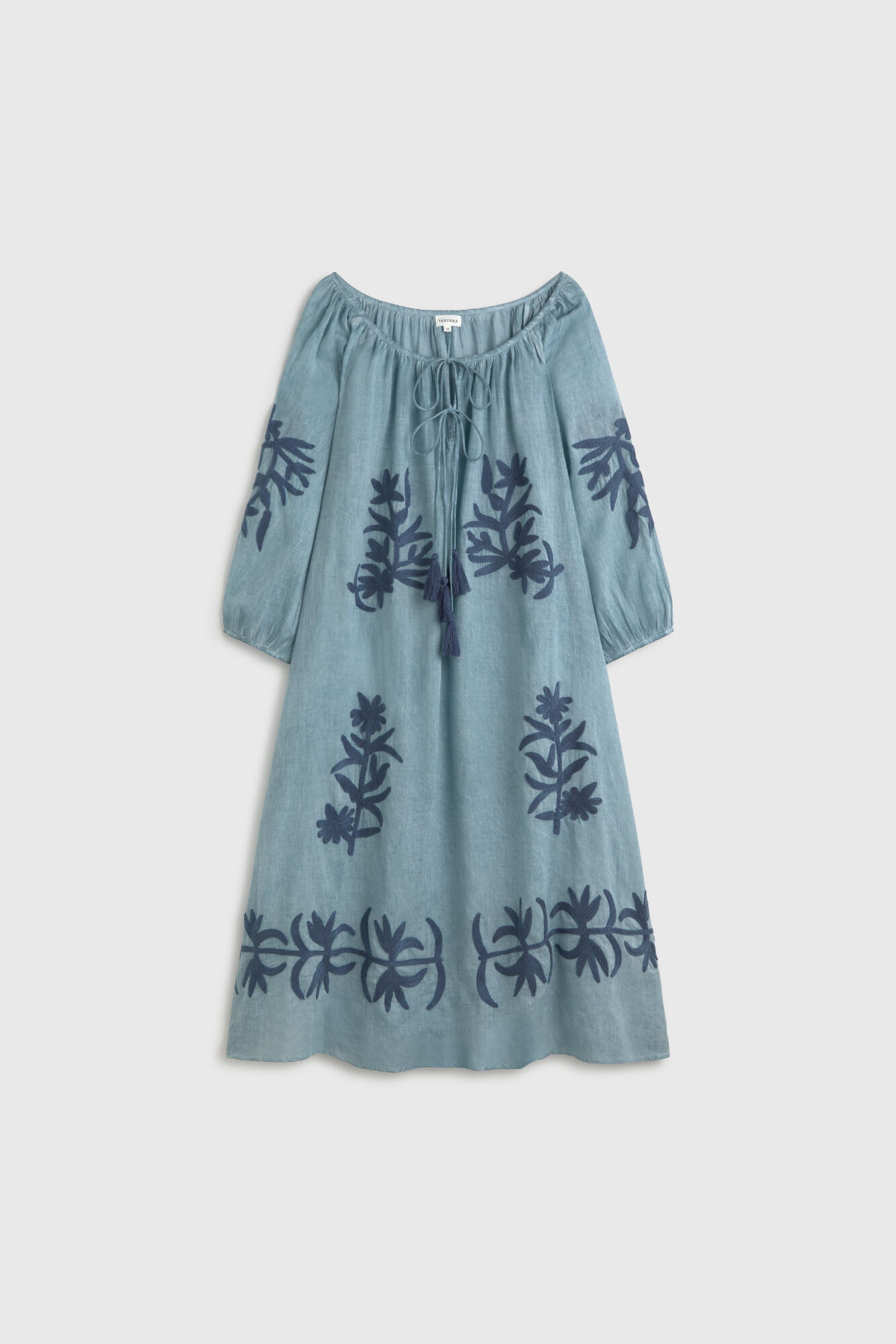 Textura T&uacute;nica de playa algod&oacute;n bordada