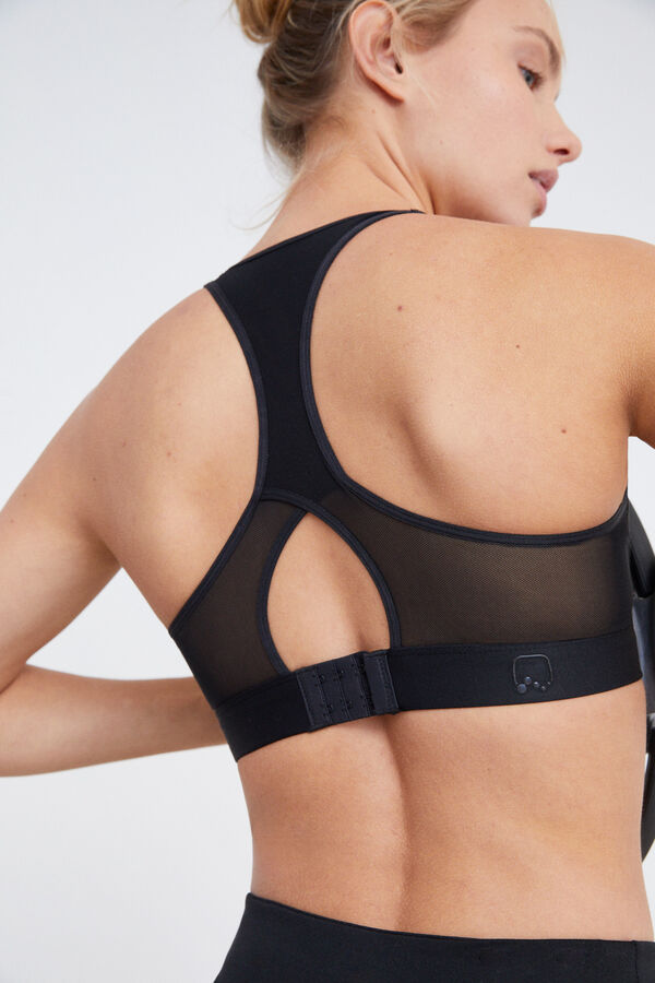 Womensecret Sport-BH mit Netz auf dem Rücken Grau