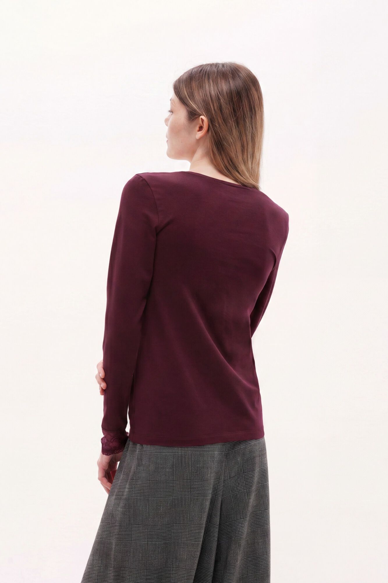 Cotonella V-neck long sleeve T-shirt