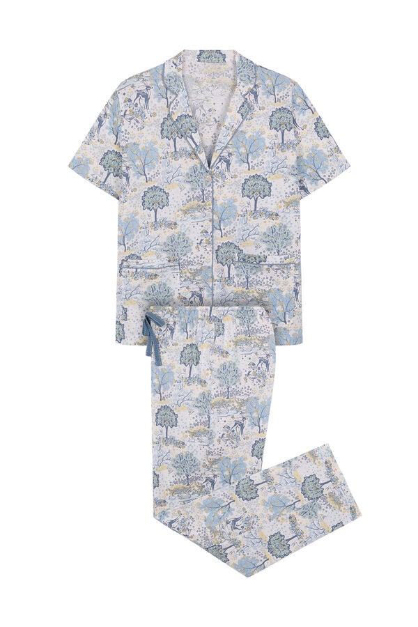 Womensecret Allover cotton shirt pajamas with landscape printed