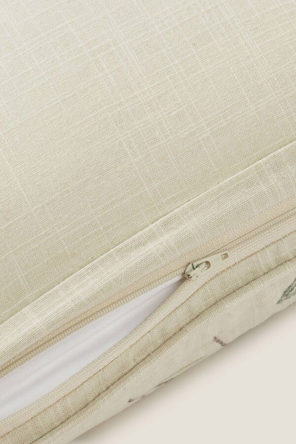 Womensecret Leaf print cotton cushion cover beige