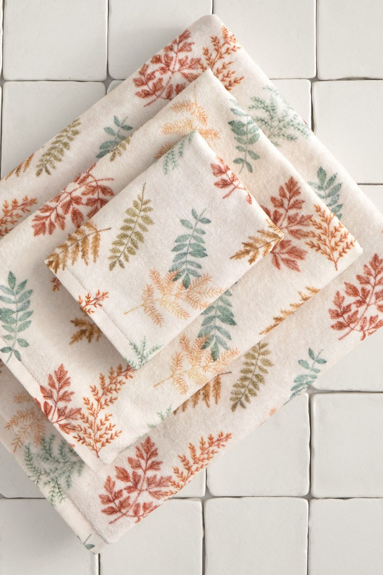 Textura Floral print terry towel