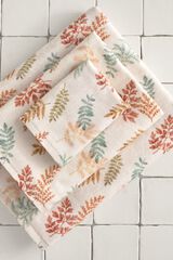Textura Floral print terry towel white