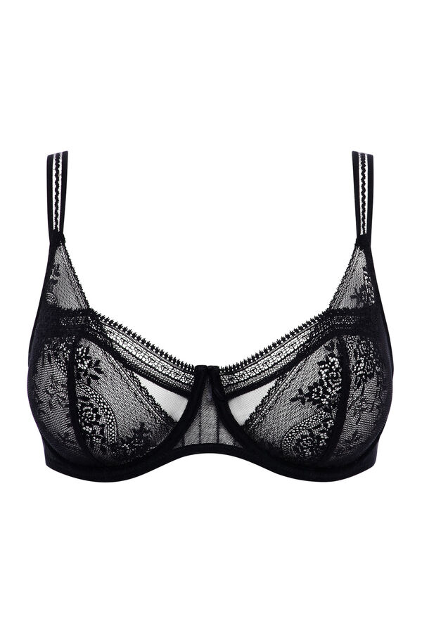 Womensecret Maddie corbeille bra in lace and tulle black