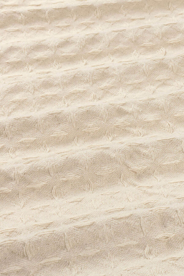 Calma House Tagesdecke aus baumwolle wabenmuster wei&szlig; panal mit Print