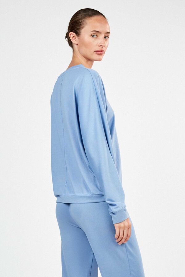 Gisela Plain knit long pyjamas blue
