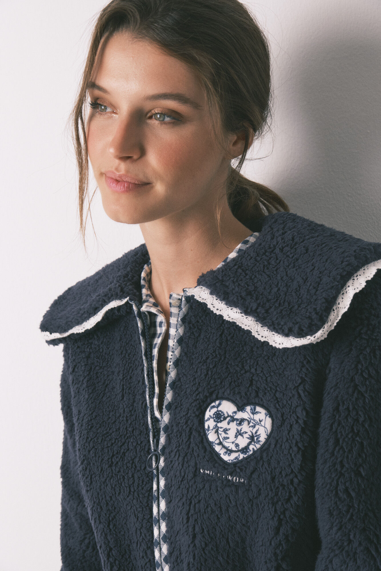 Women'secret Bata midi borreguito Smiley azul