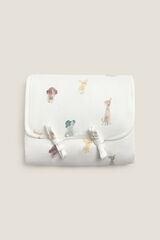 Textura Wickelauflage aus Baumwolle mit Gesichtern Weiß