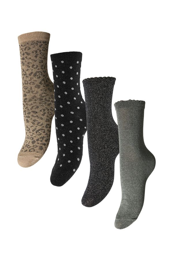 Pieces Lurex 4-pack socks green