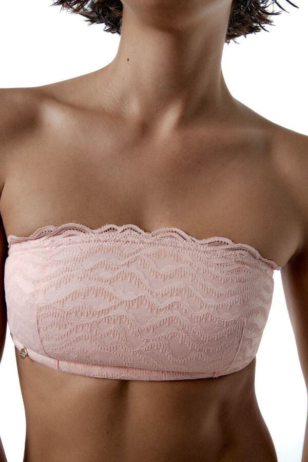 Black Limba Sujetador bandeau de encaje Nerine rosa