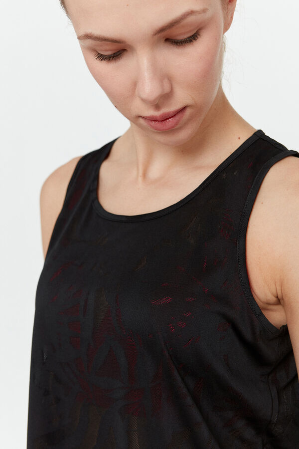 Womensecret Camiseta tirantes tejido textura negro