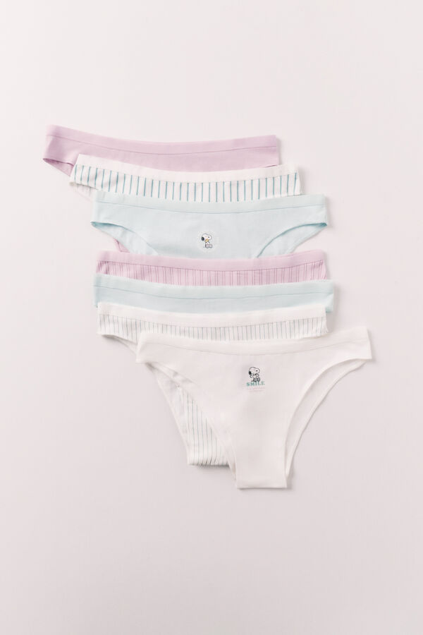 Women'secret Snoopy print cotton 7-pack Brazilian panties printed