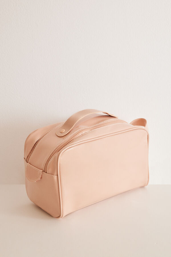 Womensecret Velika ružičasta toaletna torbica s dva patentna zatvarača Narančasta