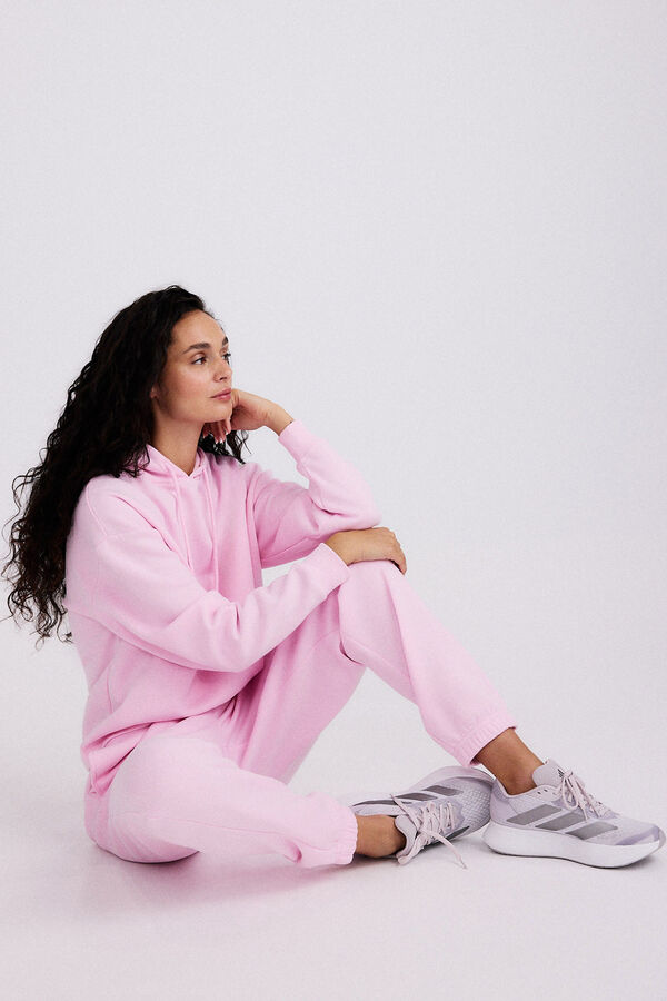 Pieces Basic hooded sweatshirt pink