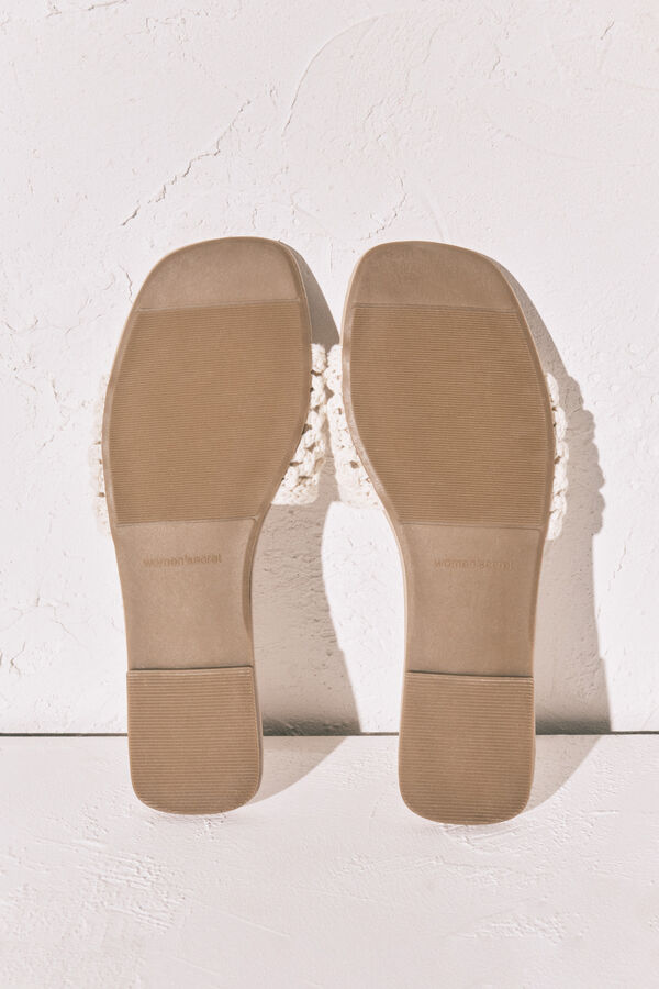 Women'secret Beige crochet sandal beige