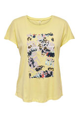 Only Play Camiseta manga corta estampada amarillo