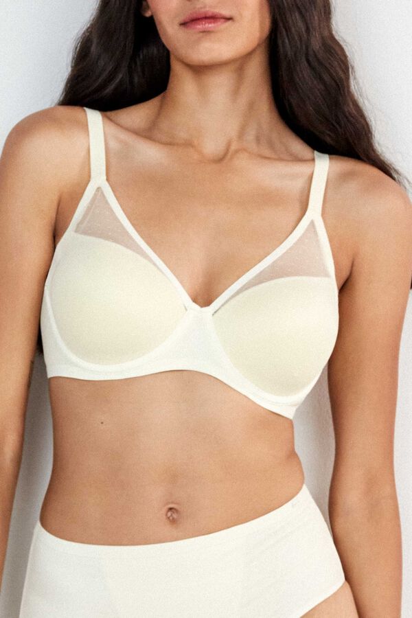 Gisela Plumetis full cup bra brown