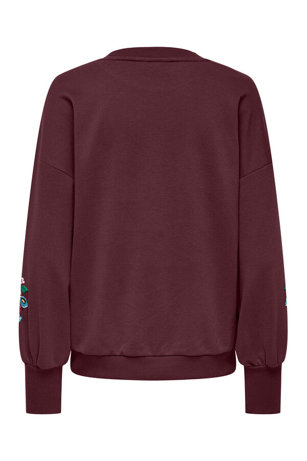 Only Maternity Sweatshirt maternity com detalhes florais vermelho