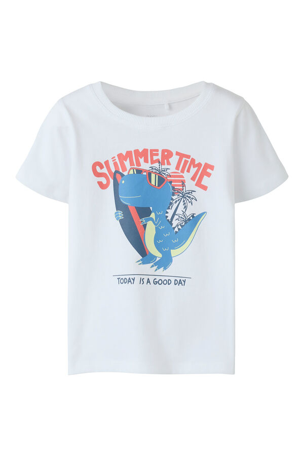 Name it Boy's printed short sleeve T-shirt white