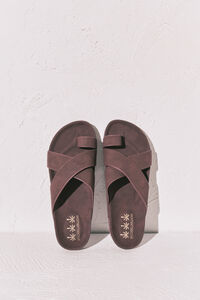 Women'secret Sandales bio &agrave; brides crois&eacute;es bordeaux