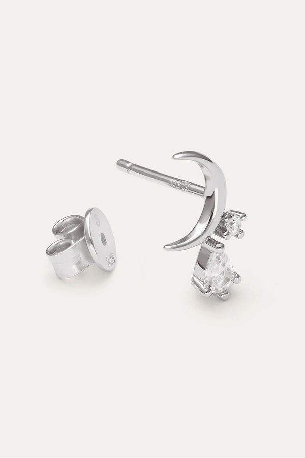 Singularu Pendiente Suelto Luna Spark Plata gris