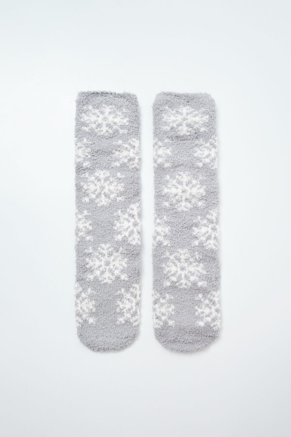 Women'secret Snowflake print long socks grey