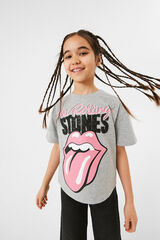 Name it T-shirt ROLLING STONE para menina cinzento