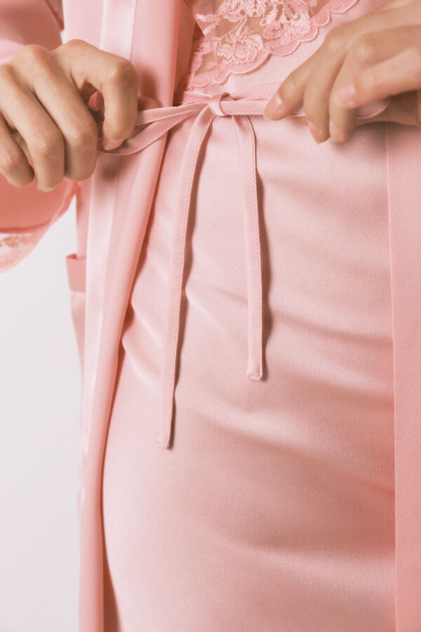 Women'secret Pink satin midi robe pink