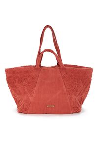 Abbacino  Bolsa playa algod&oacute;n bordada naranja