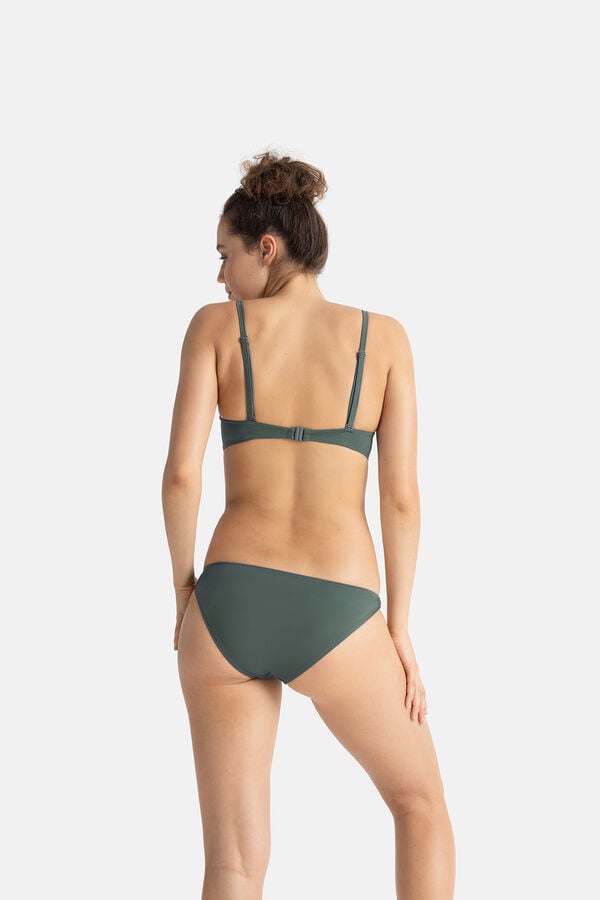 Womensecret Top de bikini estilo bandeau con relleno fino verde