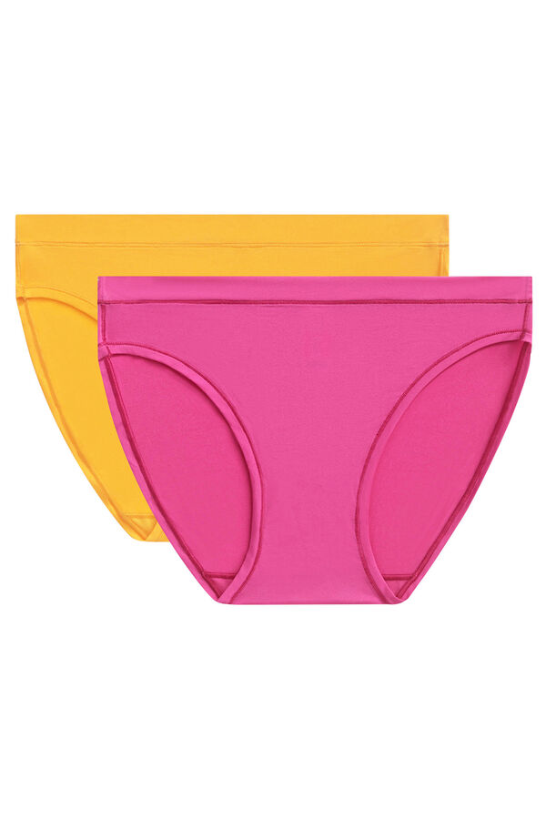 Womensecret Pack de 2 bragas de tejido ultra elástico y efecto segunda piel pink