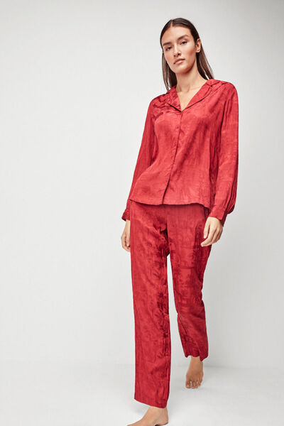 Womensecret Pantalón pijama largo jacquard red