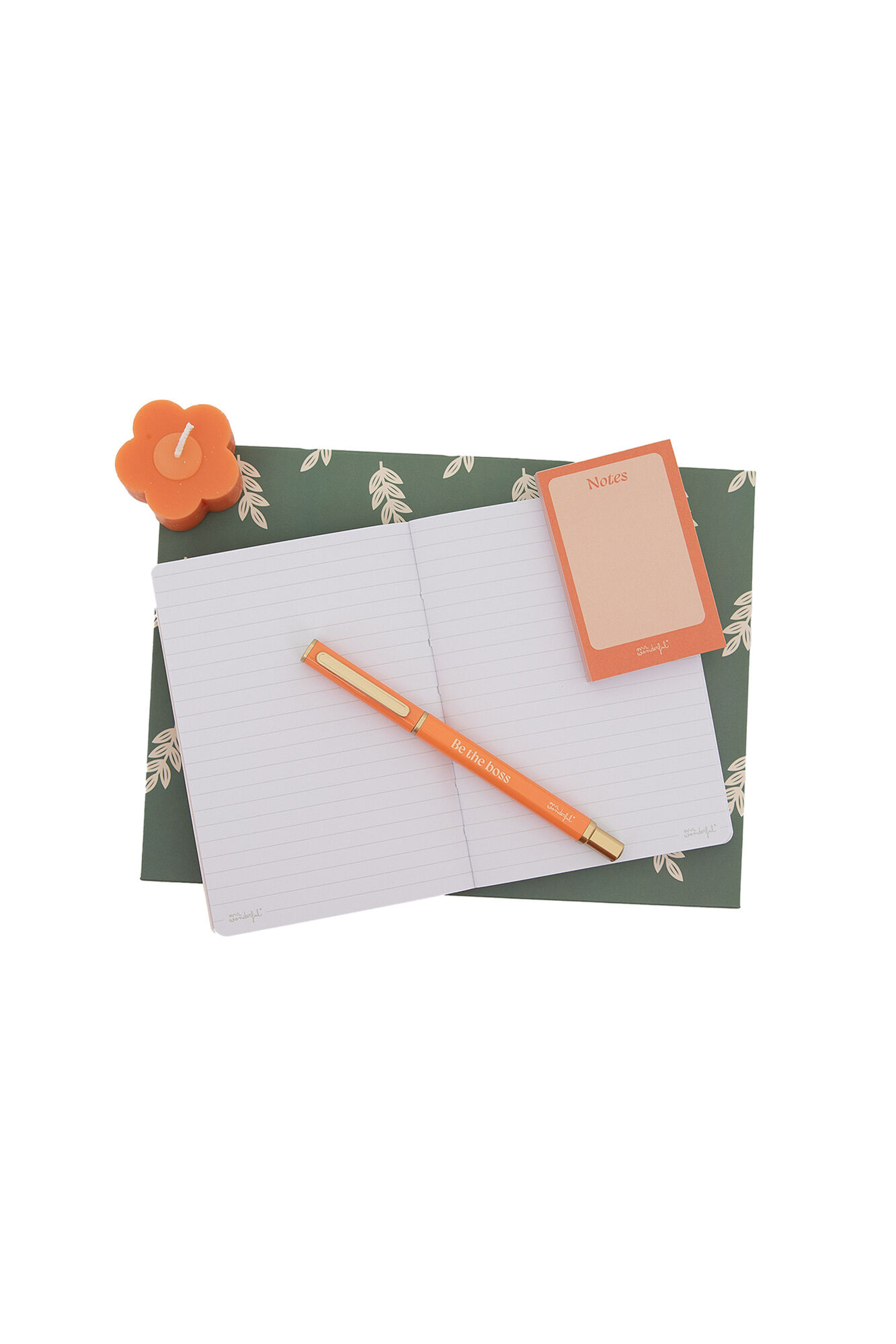 Mr. Wonderful Kit de libreta A6 + boli + bloc de notas + vela perfumada - Me, myself & I
