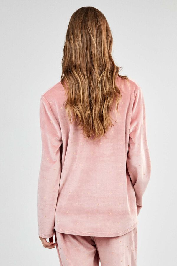 Gisela Elastic fleece pyjamas pink