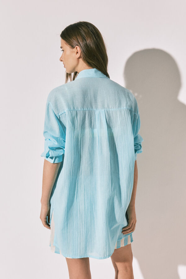 Women'secret Plava pamučna duga camisola Zelena