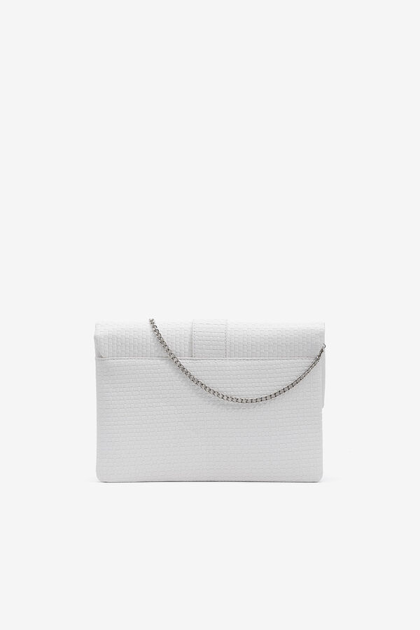 Womensecret Woven faux leather clutch white