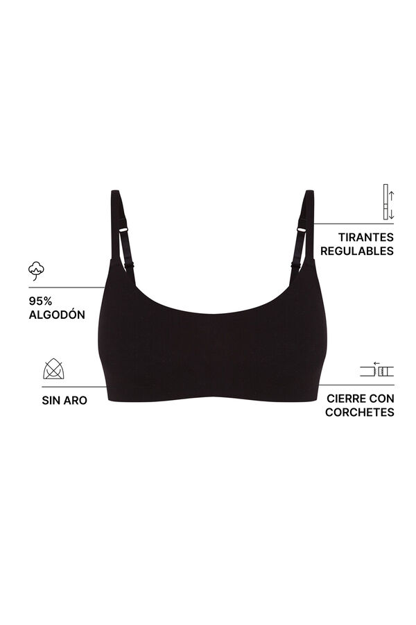 Women'secret GODDESS crni top grudnjak od mikrofibera sa penastim korpama Crna