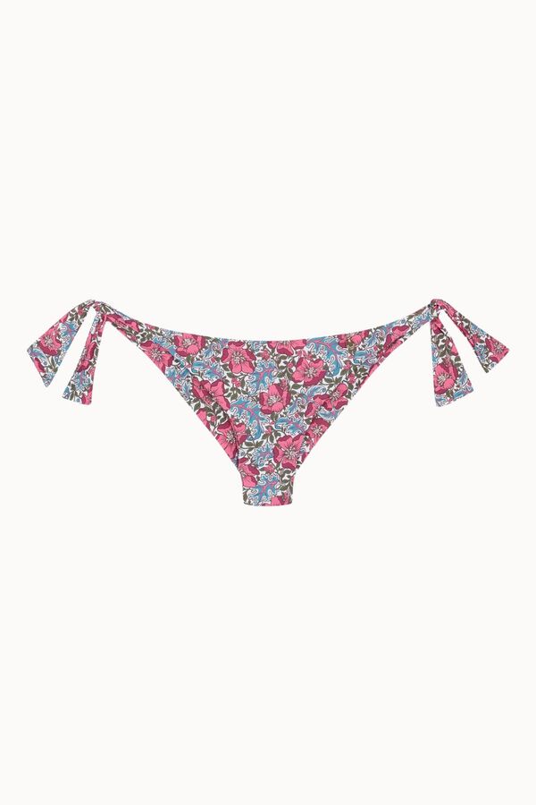 Bohodot Cueca de biqu&iacute;ni brasileira de cintura baixa floral branco