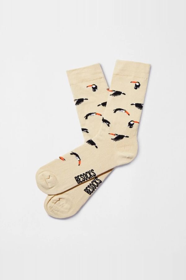 Besocks Meias altas BESOCKS de tucanos bege
