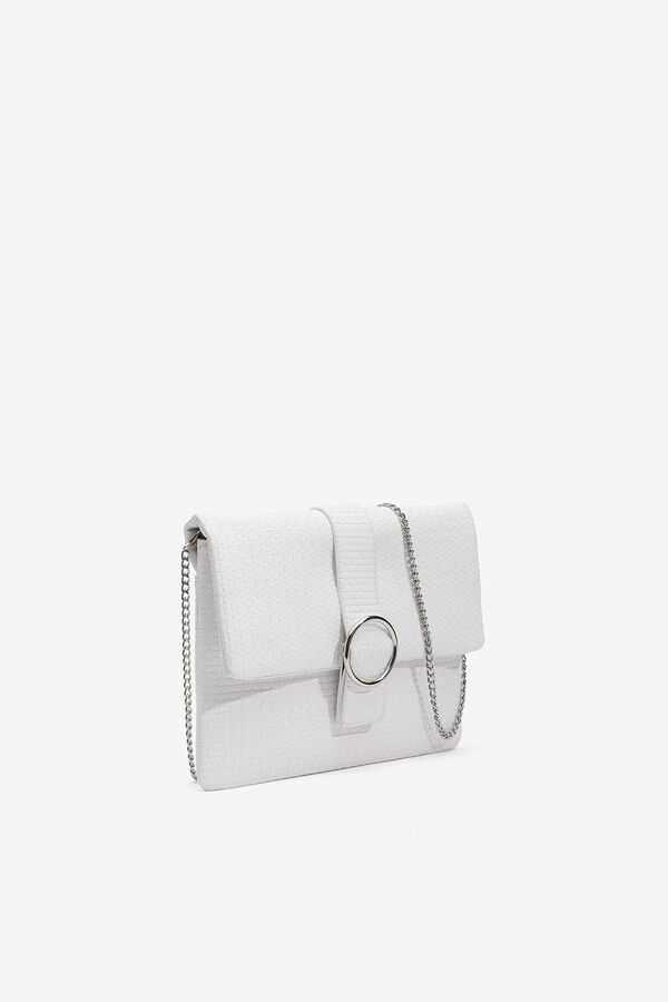 Womensecret Woven faux leather clutch white