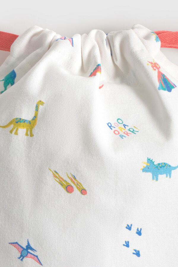 Textura Dinosaur cotton bag white