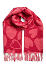 Pieces Cachecol estampado com franjas vermelho