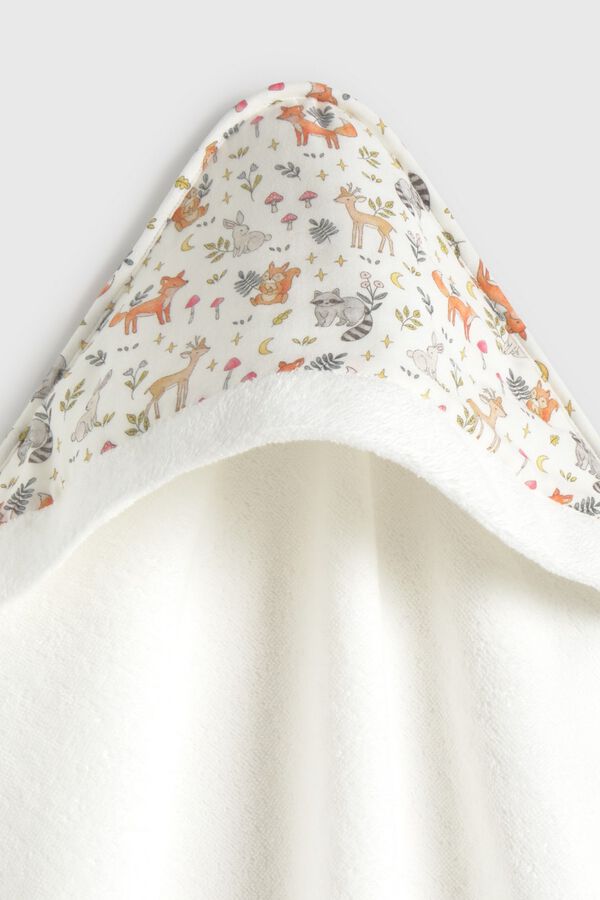 Textura Forest print hooded towel white