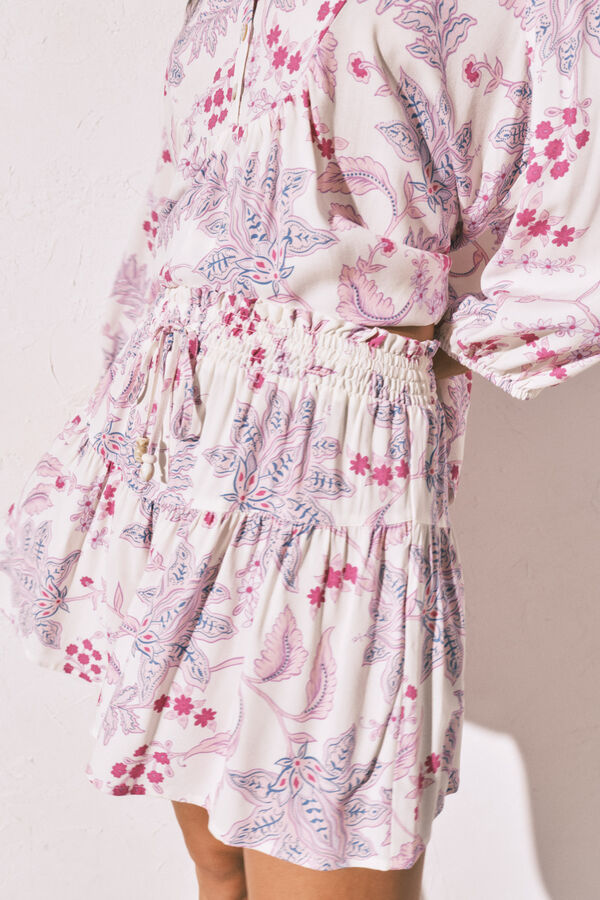 Women'secret Printed skirt and camisole set white