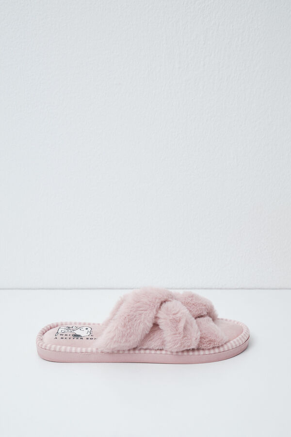 Women'secret Pink plush Snoopy slippers pink