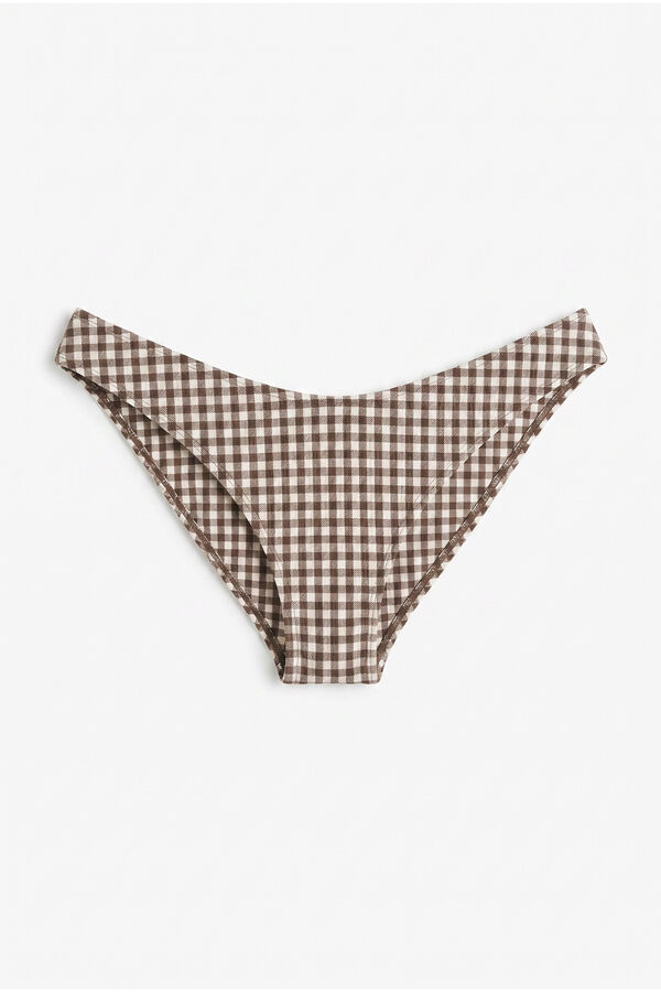 Women'secret Cueca de biqu&iacute;ni brasileira efeito U vichy marrom cru