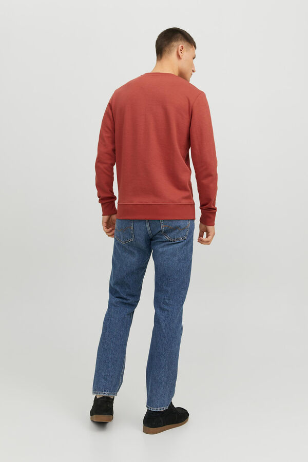 Womensecret Plain round neck sweatshirt rouge