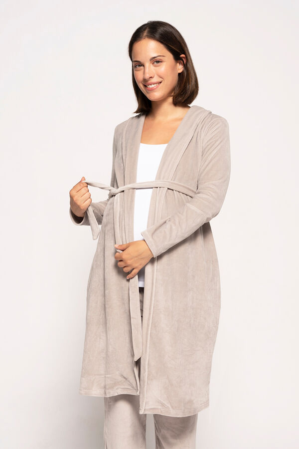 Womensecret Maternity velour robe grey